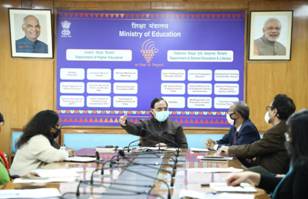 Union Education Minister chairs a high-level review meeting on various schemes and programmes of Education Ministry
