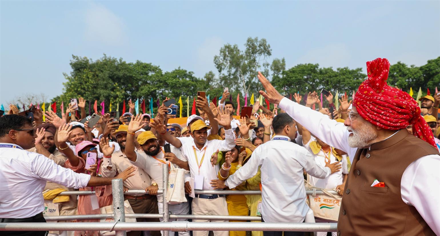 प्रधानमंत्री श्री नरेन्द्र मोदी दिल्ली में 80वें स्वतंत्रता दिवस समारोह के अवसर पर लाल किले पहुंचे।