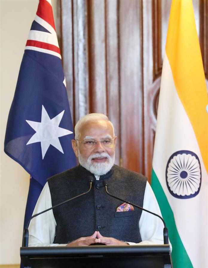 PM addressing the Press Statement between India and Australia in Melbourne, Australia
