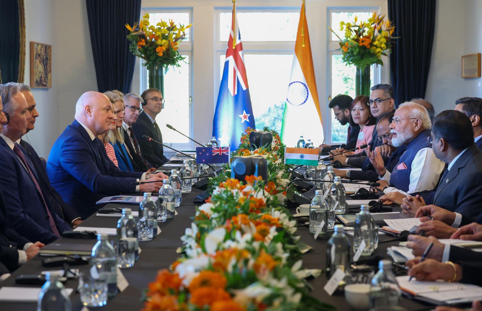 PM holds delegation-level talks with the Prime Minister of New Zealand, Mr. Christopher Luxon at Auckland, in New Zealand. 