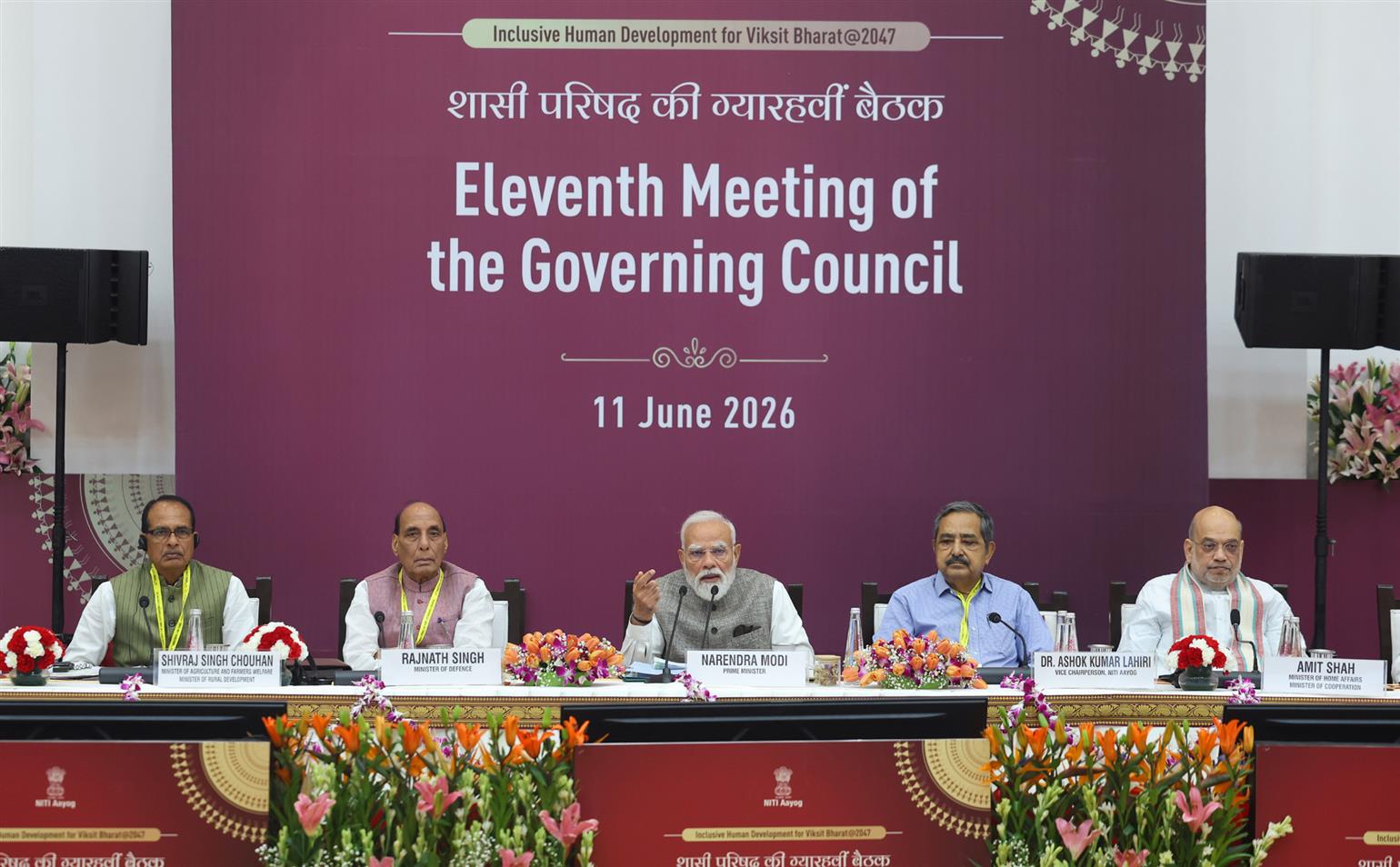 PM Chairs 11th NITI Aayog Governing Council Meeting, in New Delhi