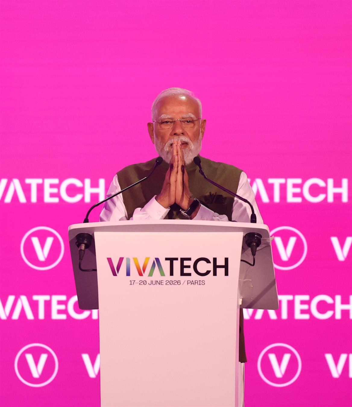 PM addressing the VivaTech 2026 in Paris, France. 