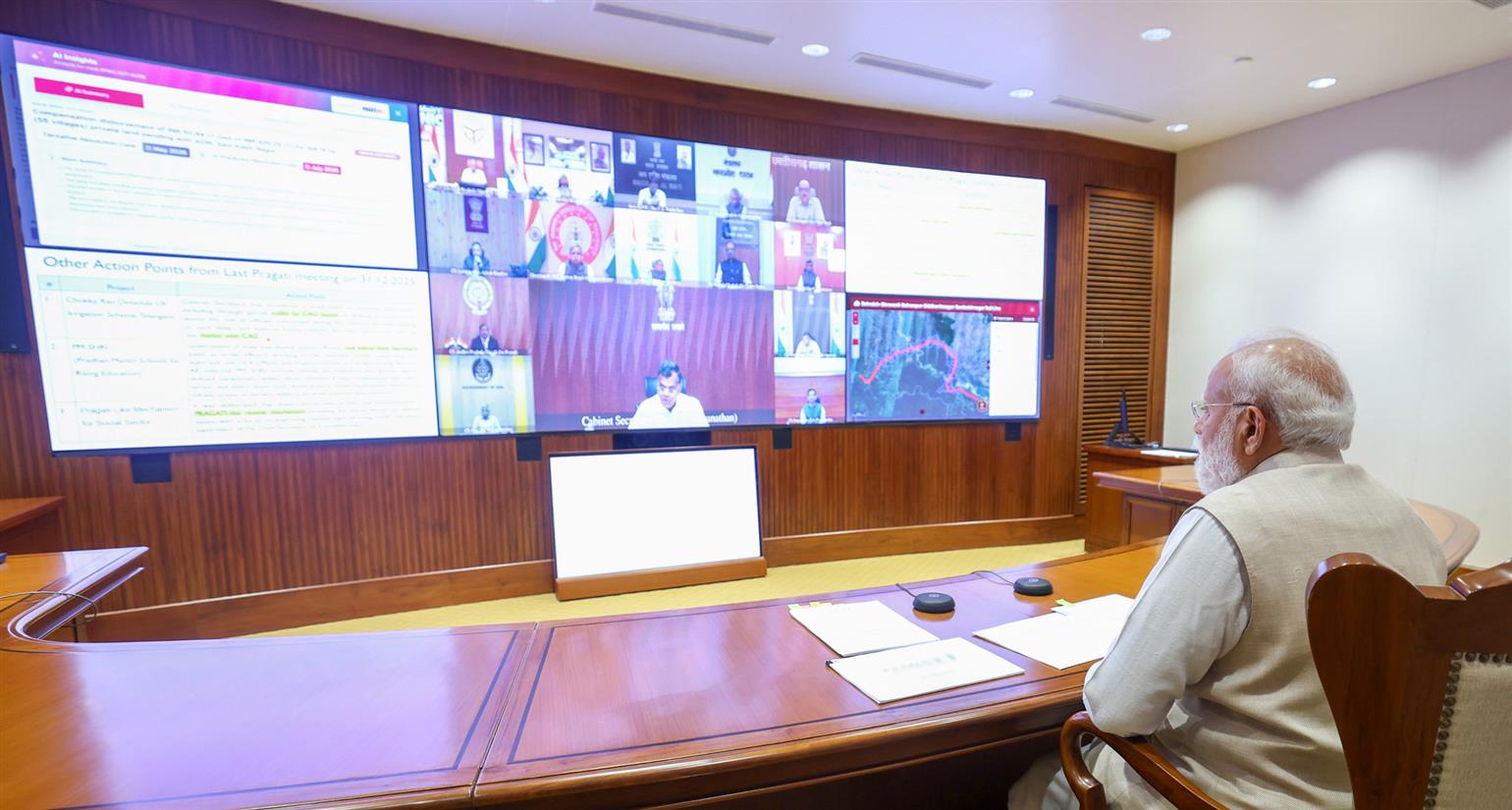 PM chairs 51st PRAGATI Meeting at Seva Teerth, in New Delhi.