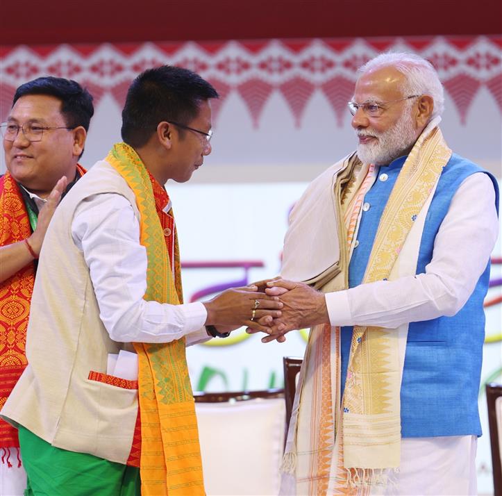 PM graced the inauguration of 1st ‘Bodoland Mohotsov’ at SAI Indira Gandhi Sports Complex, in New Delhi on November 15, 2024.