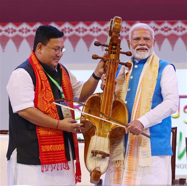 PM graced the inauguration of 1st ‘Bodoland Mohotsov’ at SAI Indira Gandhi Sports Complex, in New Delhi on November 15, 2024.