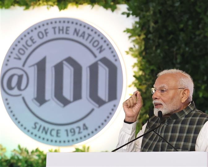 PM addressing the gathering during the Hindustan Times Leadership Summit 2024, in New Delhi on November 16, 2024.