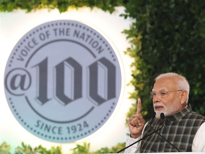 PM addressing the gathering during the Hindustan Times Leadership Summit 2024, in New Delhi on November 16, 2024.