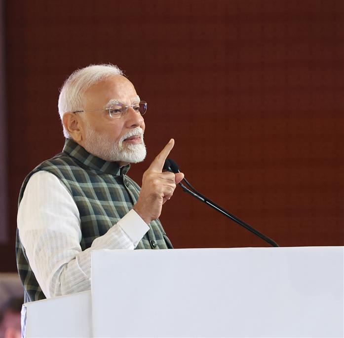 PM addressing the gathering during the Hindustan Times Leadership Summit 2024, in New Delhi on November 16, 2024.