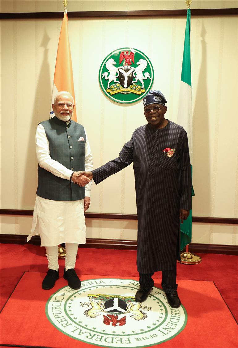 PM meeting with the President of Nigeria, Mr. Bola Ahmed Tinubu at the Presidential House in Abuja, Nigeria on November 17, 2024.