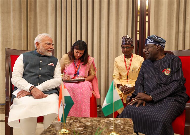 PM meeting with the President of Nigeria, Mr. Bola Ahmed Tinubu at the Presidential House in Abuja, Nigeria on November 17, 2024.