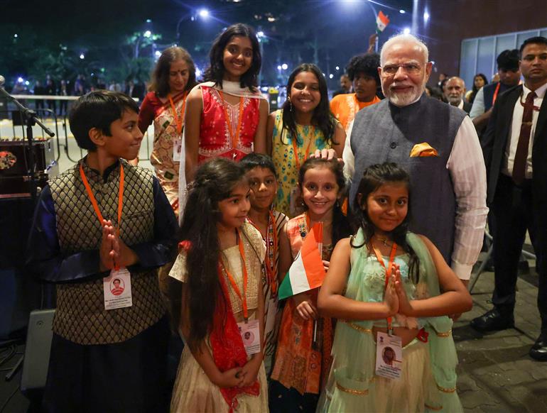 PM receives warm welcome by Indian Community at Rio de Janeiro, in Brazil on November 17, 2024.