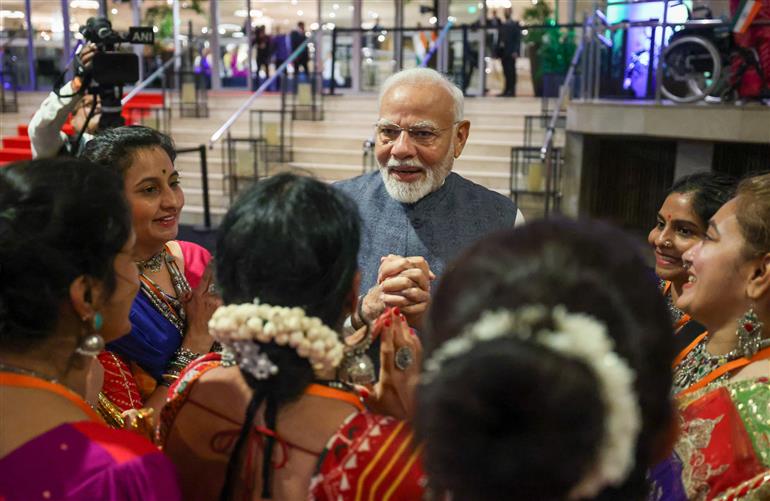 PM receives warm welcome by Indian Community at Rio de Janeiro, in Brazil on November 17, 2024.