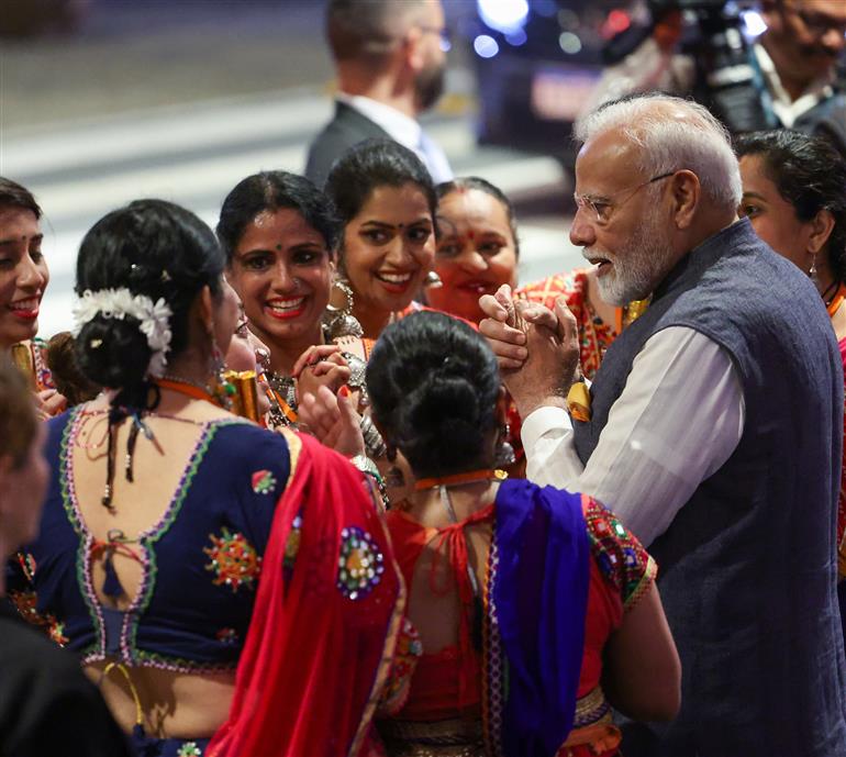 PM receives warm welcome by Indian Community at Rio de Janeiro, in Brazil on November 17, 2024.