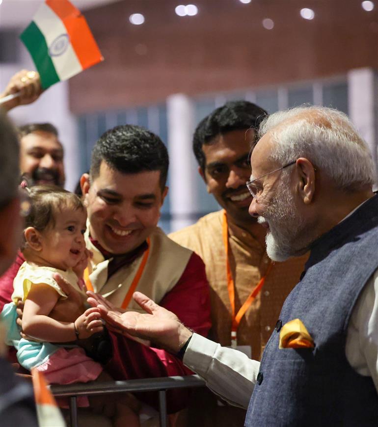 PM receives warm welcome by Indian Community at Rio de Janeiro, in Brazil on November 17, 2024.