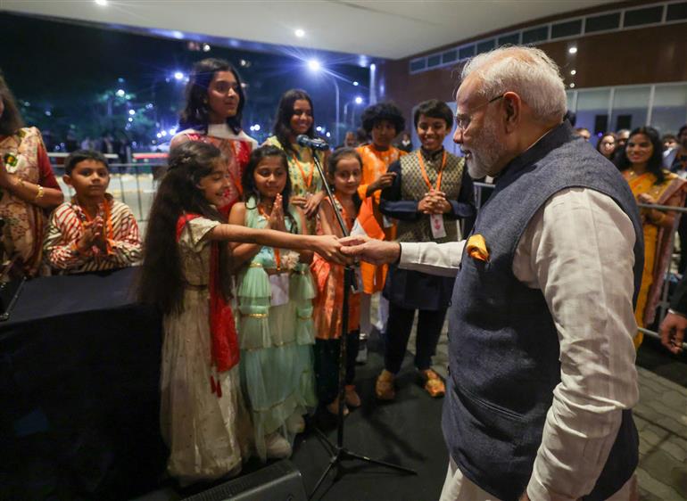 PM receives warm welcome by Indian Community at Rio de Janeiro, in Brazil on November 17, 2024.