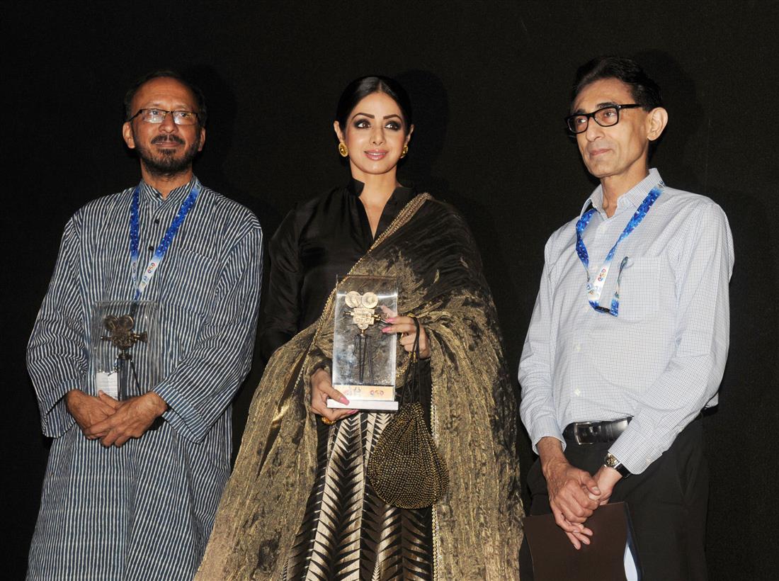 Actress Sridevi Boney Kapoor at the inauguration of the Indian Panorama section, during the 48th International Film Festival of India (IFFI-2017), in Panaji, Goa on November 21, 2017.:Ministry of Information & Broadcasting