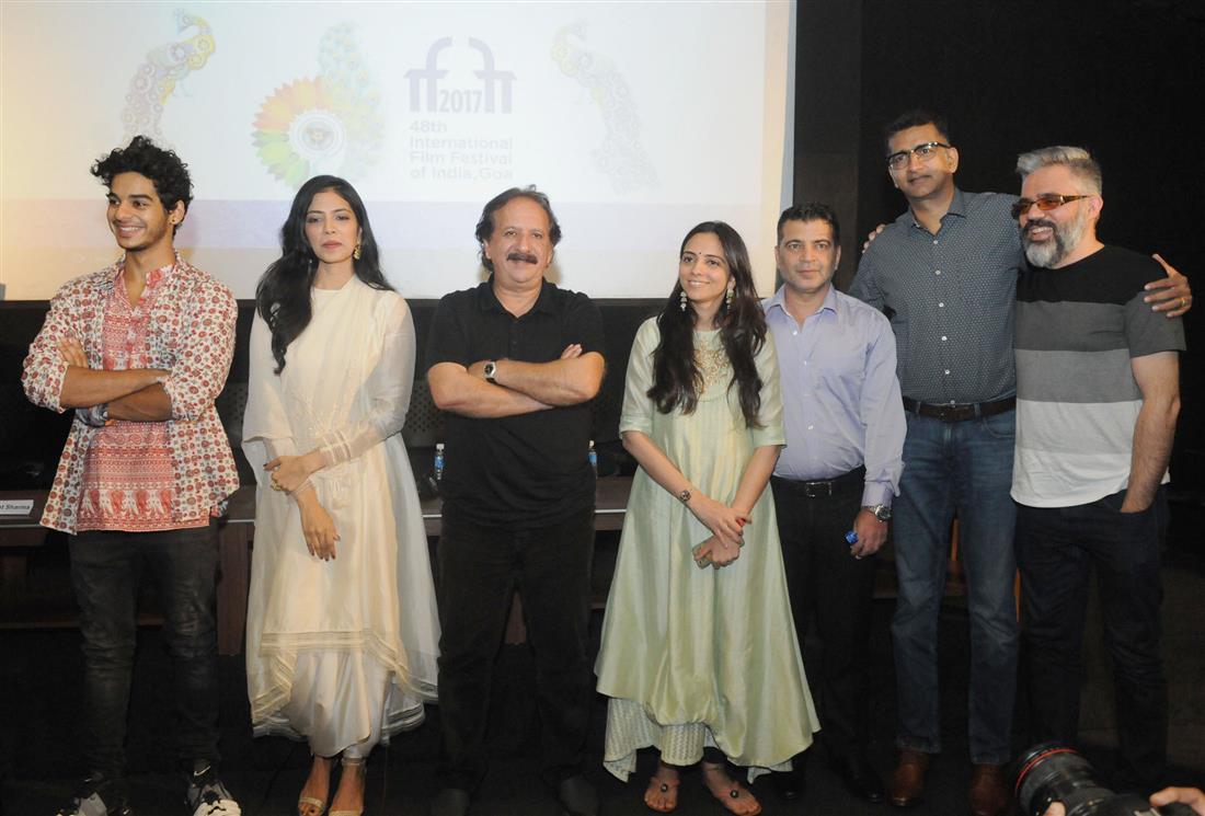 The Cast & Crew of the film BEYOND THE CLOUDS, at the Press conference, during the 48th International Film Festival of India (IFFI-2017), in Panaji, Goa on November 21, 2017.:Ministry of Information & Broadcasting