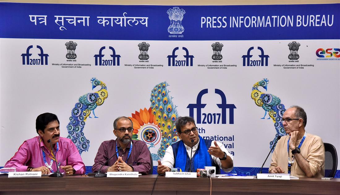 The Veteran Film Director and Producer, Subhash Ghai addressing a press conference, during the 48th International Film Festival of India (IFFI-2017), in Panaji, Goa on November 21, 2017.:Ministry of Information & Broadcasting