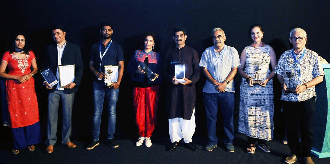 The Cast and Crew of the film (Non Feature Film) KHIDKEE, during the 48th International Film Festival of India (IFFI-2017), in Panaji, Goa on November 22, 2017.:Ministry of Information & Broadcasting