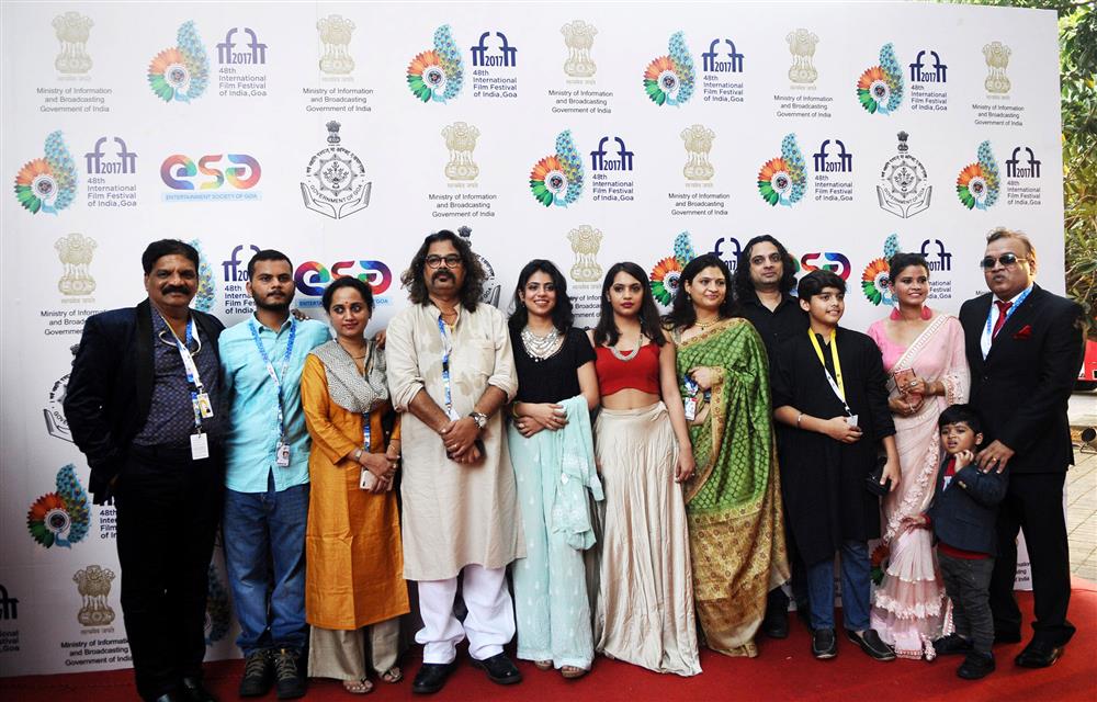 The Director Gajendra Ahire along with the Cast and Crew of the film PIMPAL, at the Red Carpet, during the 48th International Film Festival of India (IFFI-2017), in Panaji, Goa on November 22, 2017.:Ministry of Information & Broadcasting