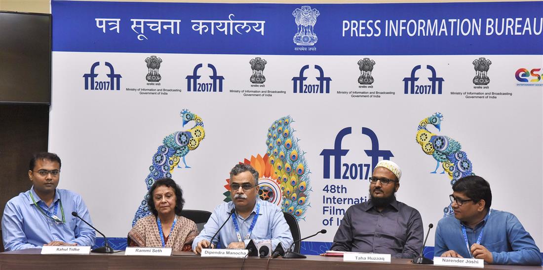 The co-founder of Saksham, Mr. Dipendra Manocha addressing a press conference on Making Films Accessible, during the 48th International Film Festival of India (IFFI-2017), in Panaji, Goa on November 23, 2017. :Ministry of Information & Broadcasting