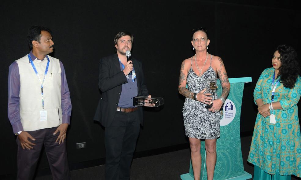 The Director Hugh Gibson along with the cast &amp; crew of the film THE STARIRS, at the presentation, during the 48th International Film Festival of India (IFFI-2017), in Panaji, Goa on November 23, 2017. :Ministry of Information & Broadcasting