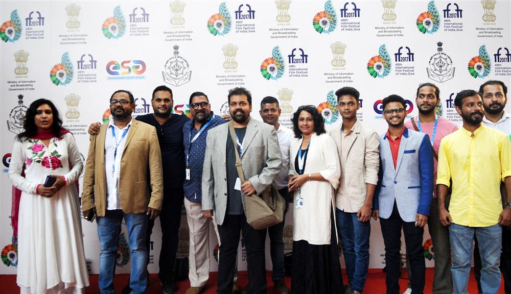 The Director Miransha Naik with the Cast and Crew of the Konkani movie, JUZE at the Red Carpet, during the 48th International Film Festival of India (IFFI-2017), in Panaji, Goa on November 23, 2017. :Ministry of Information & Broadcasting