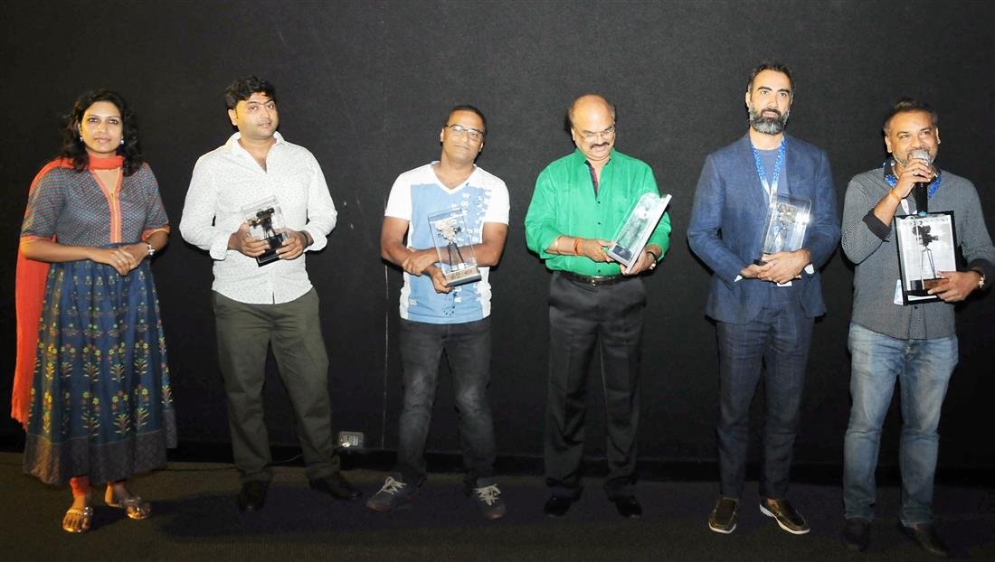 The Director Nila Madhab Panda along with the cast and crew of the film KADVI HAWA, at presentation, during the 48th International Film Festival of India (IFFI-2017), in Panaji, Goa on November 24, 2017.:Ministry of Information & Broadcasting