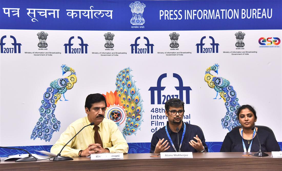 The Director Atanu Mukerjee and Cinematographer Pooja S. Gupte of the film RUKH, at a press conference, during the 48th International Film Festival of India (IFFI-2017), in Panaji, Goa on November 26, 2017.:Ministry of Information & Broadcasting