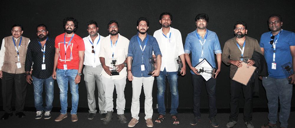 The Director Mahesh Narayanan, Producer Anto Joseph, Producer Shebin Becker, Lead Actor Kunchacko Boban, Executive Producer, Mikha Rajesh Pillai, Cinematographer Sanu John Varghese, Co-Writer P.V. Shaji Kumar with the cast & crew of the Film TAKE OFF, at the presentation, during the 48th International Film Festival of India (IFFI-2017), in Panaji, Goa on November 26, 2017.:Ministry of Information & Broadcasting