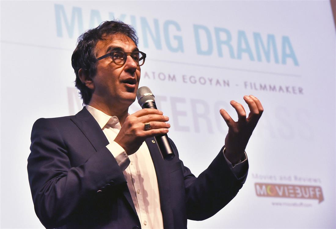 The Film Maker Atom Egoyan at the Master Class on Making Drama, during the 48th International Film Festival of India (IFFI-2017), in Panaji, Goa on November 27, 2017.:Ministry of Information & Broadcasting