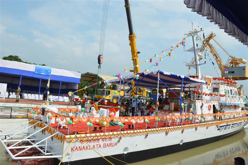 Fifth Fast Patrol Vessel (FPV) built by GRSE, named 'Kanaklata Barua' formally launched on August 
10, 2019 by Smt Veena  Ajay Kumar, wife of Dr. Ajay Kumar, Secretary, Defence (Production) at Rajabagan Dockyard unit of GRSE.
