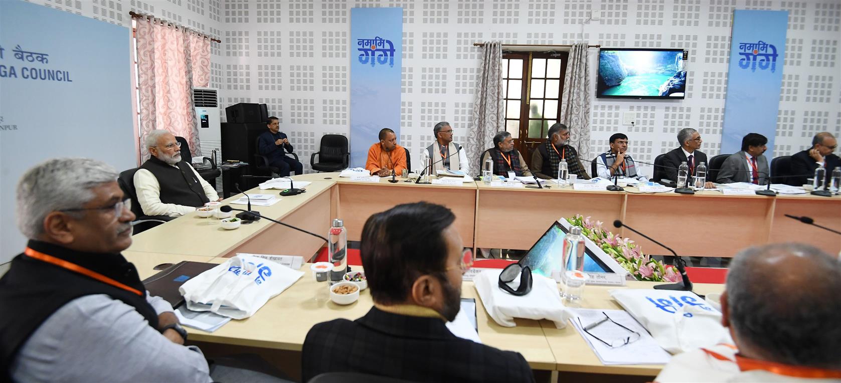 The Prime Minister, Shri Narendra Modi attends the Ganga Council Meeting, in Kanpur on December 14, 2019.