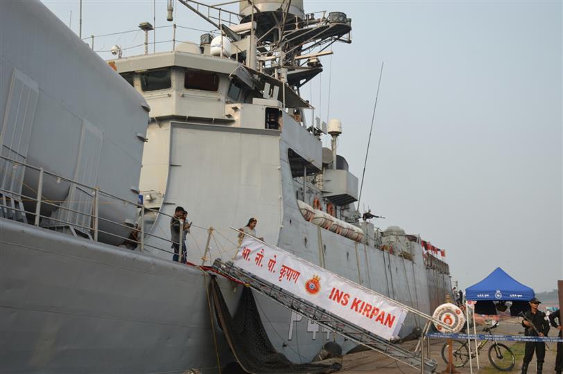 As part of Navy week celebration, Indian Naval Ship is Kirpan 'Open to Visitors' at the Kidderpore Dock ,Kolkata 14/12/2019