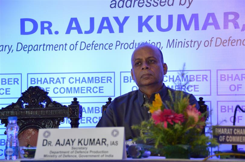 Shri Ajay Kumar, Secretary, Department of Defence Production, Ministry of Defence,  Governme Government of India speaking at a special session on "Defence Production Policy:Towards Self-Reliance" organized by Bharat Chamber of Commerce (BCC) in Kolkata on July,  13th, 2019.