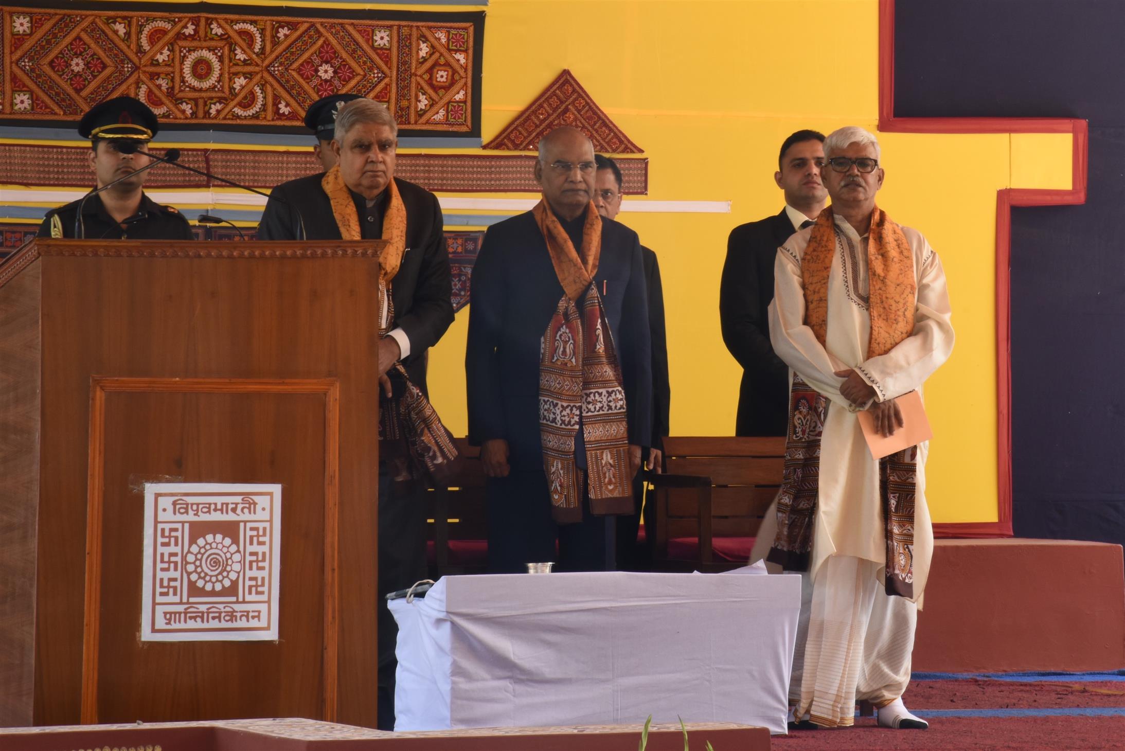 The President of India, Shri Ram Nath Kovind  at the annual convocation of Visva Bharati at Shantiniketan, West Bengal  on November 11, 2019.