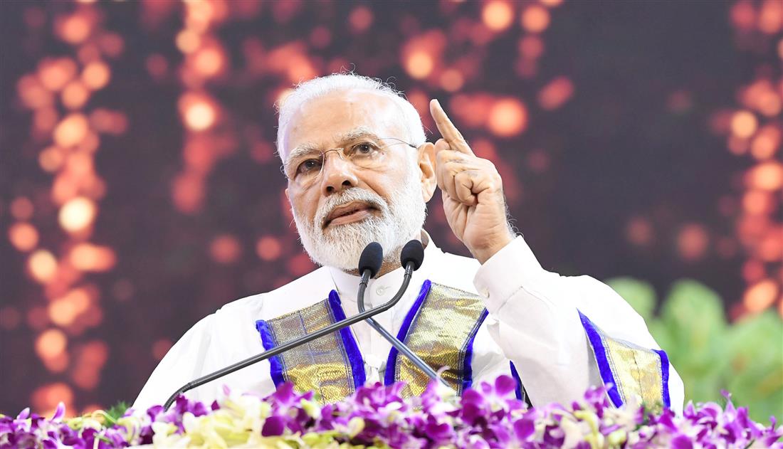 The Prime Minister, Shri Narendra Modi addressing at the 56th Convocation of the Indian Institute of Technology, Madras, in Chennai, Tamil Nadu on September 30, 2019.