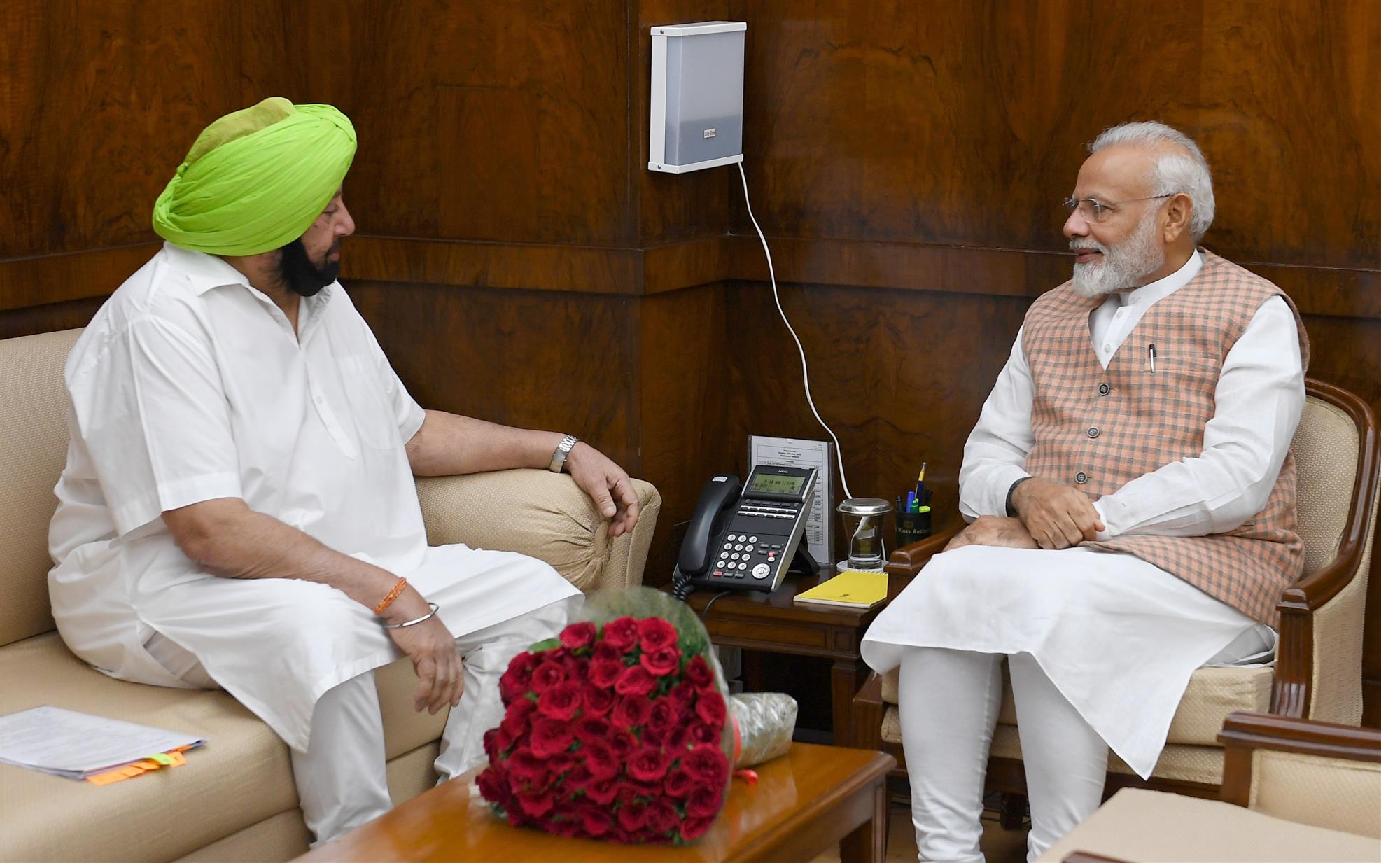 The Chief Minister of Punjab, Captain Amarinder Singh calling on the Prime Minister, Shri Narendra Modi, in New Delhi on July 15, 2019.