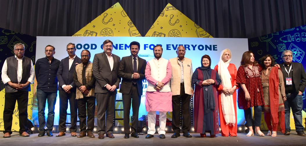 The Union Minister for Environment, Forest & Climate Change and Information & Broadcasting, Shri Prakash Javadekar at the inauguration of the 10th Jagran Film Festival, in New Delhi on July 18, 2019.