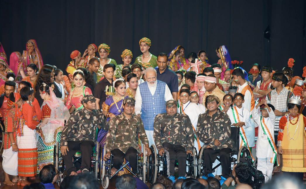 The Prime Minister, Shri Narendra Modi at the Cultural Event “Divya Kala Shakti” Witnessing Ability in Disability”, organised by the DEPwD, Ministry of Social Justice & Empowerment, in New Delhi on July 23, 2019.