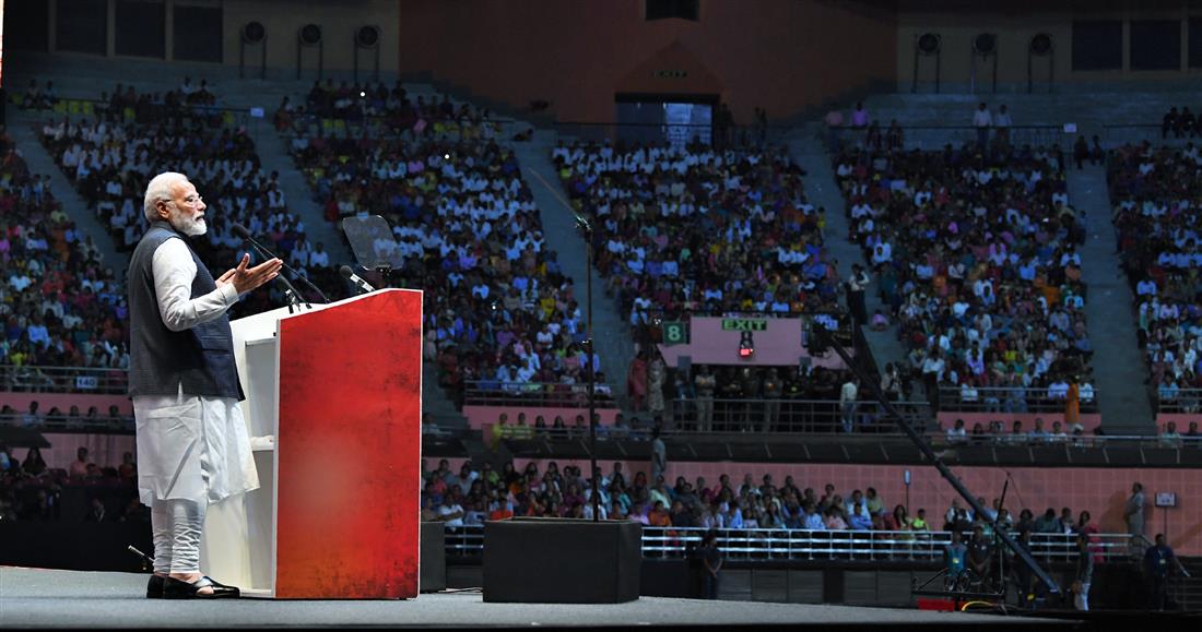 The Prime Minister, Shri Narendra Modi addressing at a programme to mark Kargil Vijay Diwas, in New Delhi on July 27, 2019.