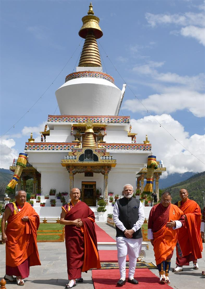 The Prime Minister, Shri Narendra Modi visiting the National Memorial Chorten, in Thimpu, Bhutan on August 18, 2019.