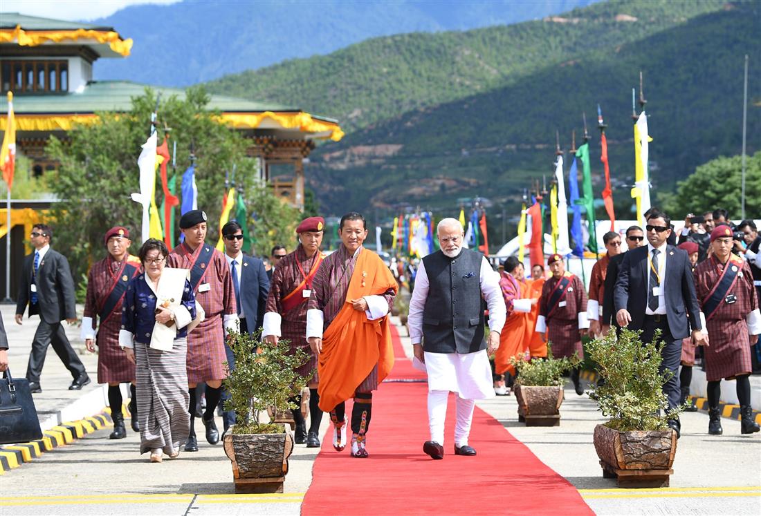 The Prime Minister, Shri Narendra Modi emplanes for Delhi after concluding the two-day Bhutan visit, on August 18, 2019.