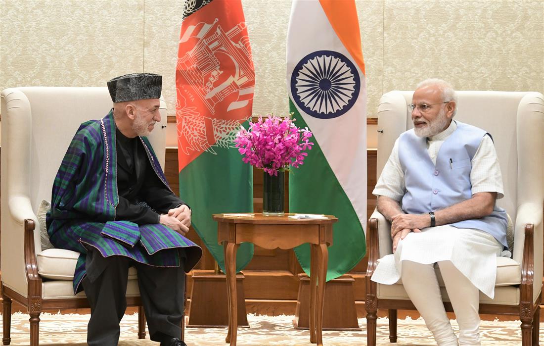 The former President of Afghanistan, Mr. Hamid Karzai calling on the Prime Minister, Shri Narendra Modi, in New Delhi on August 19, 2019.