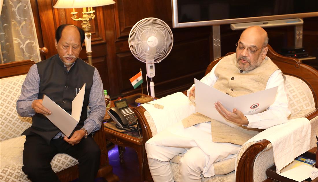 The Chief Minister of Nagaland, Shri Neiphiu Rio calling on the Union Home Minister, Shri Amit Shah, in New Delhi on August 19, 2019.