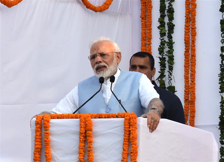 The Prime Minister, Shri Narendra Modi addressing at the inauguration of the North Avenue Duplex flats, in New Delhi on August 19, 2019.