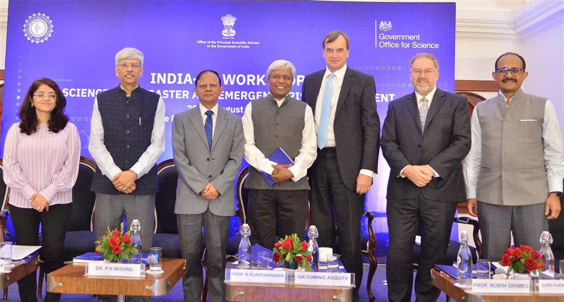 The Additional Principal Secretary to the Prime Minister, Dr. P.K. Mishra inaugurates the two days India-UK workshop on Science for Disaster and Emergency Risk Management, in New Delhi on August 29, 2019.