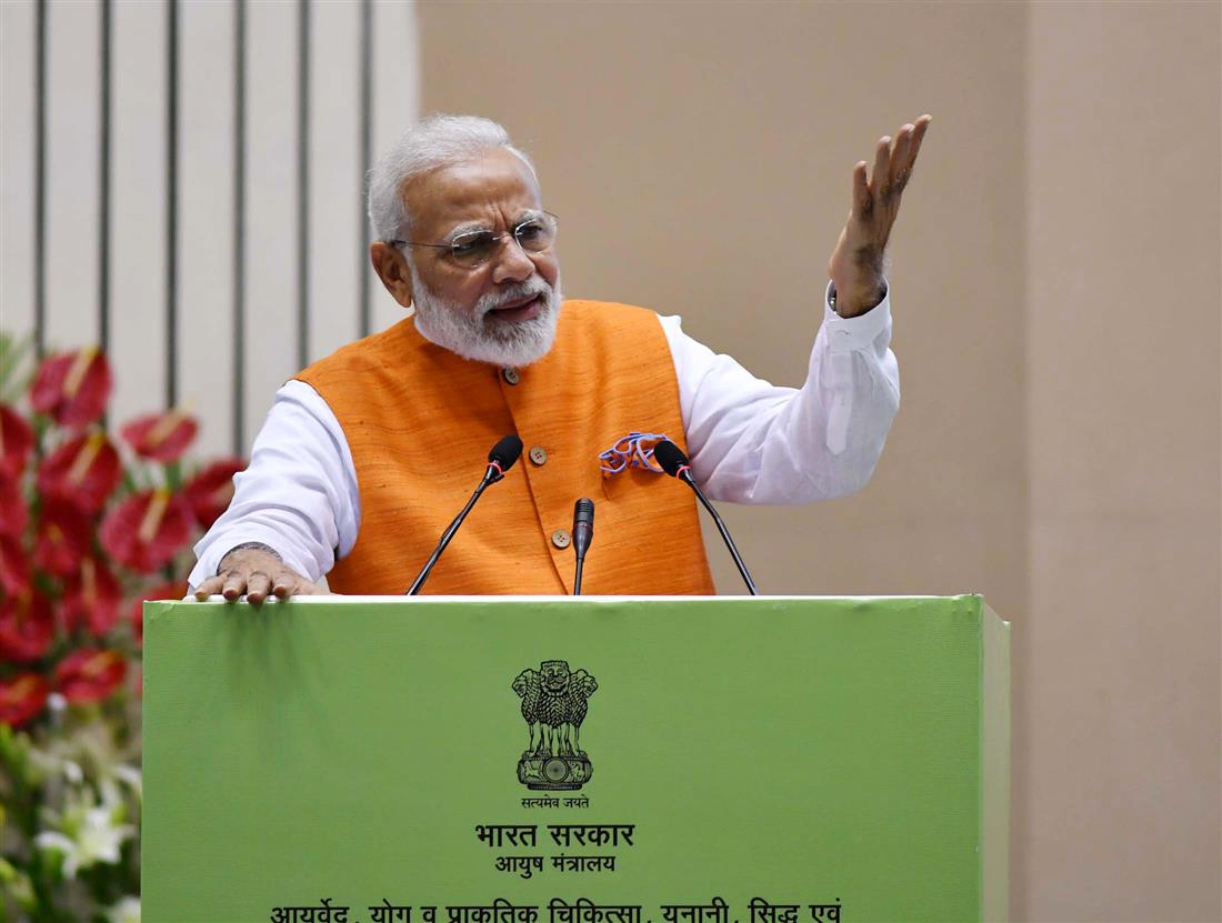 The Prime Minister, Shri Narendra Modi addressing at the presentation of the Prime Minister’s Award for Outstanding Contribution for Promotion and Development of Yoga, in New Delhi on August 30, 2019.