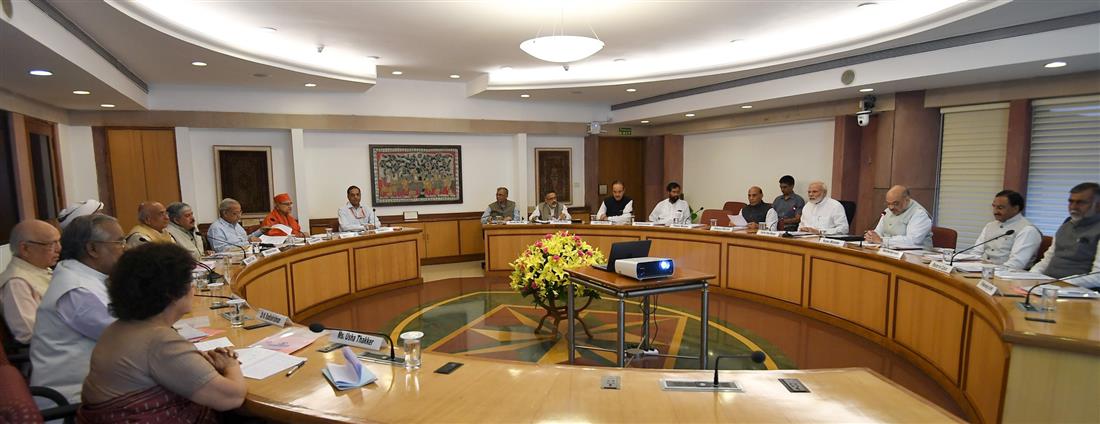 The Prime Minister, Shri Narendra Modi chairing a meeting of the Executive Committee (EC) for commemoration of 150th birth anniversary of Mahatma Gandhi, in New Delhi on August 30, 2019.