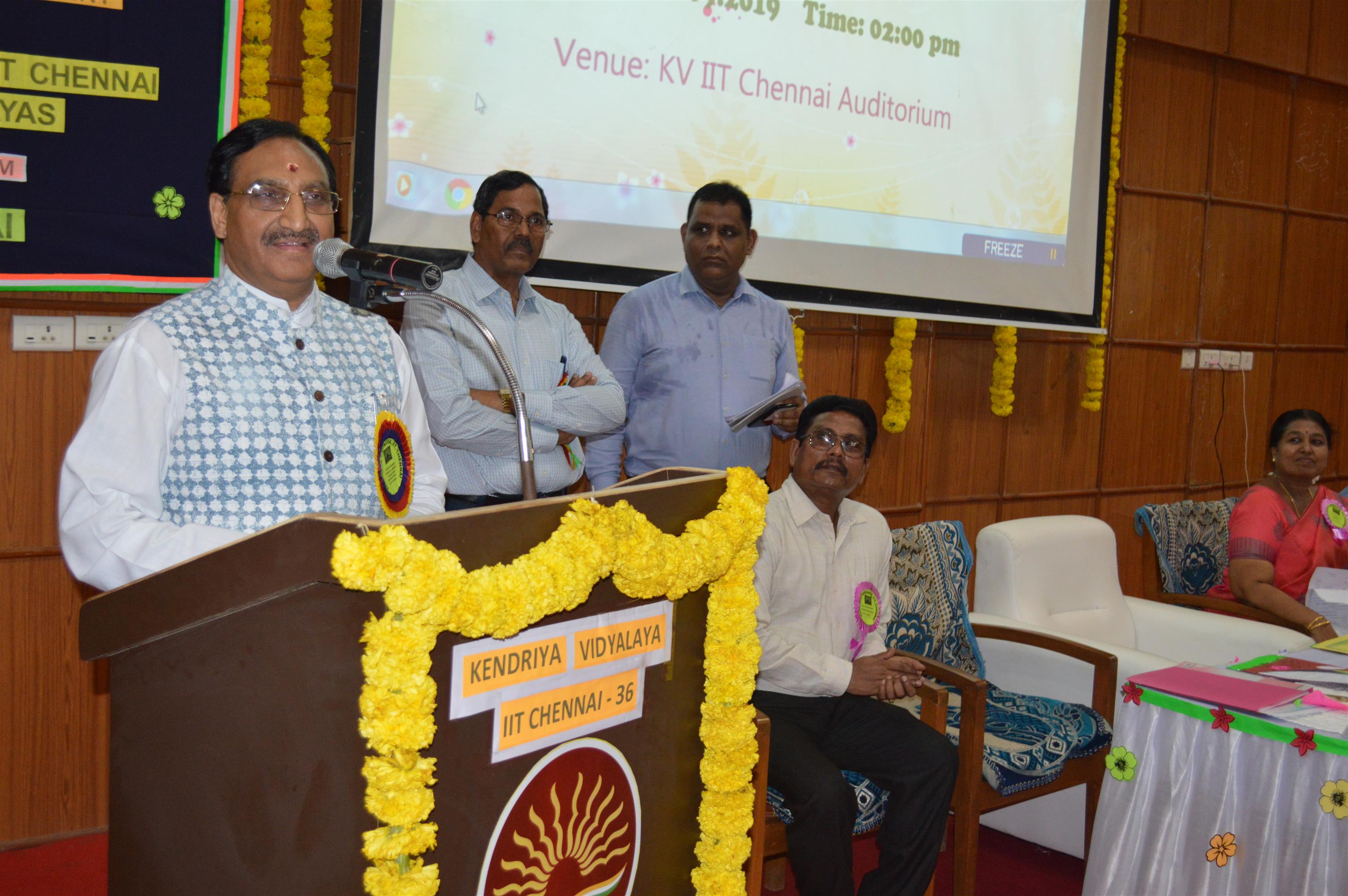 Shri Ramesh Pokhriyal Nishank, Union Minister of Human Resource Development is addressing the students, teachers and officials of the Kendriya Vidyalaya in the KV IIT Campus, Chennai today (30.09.19).